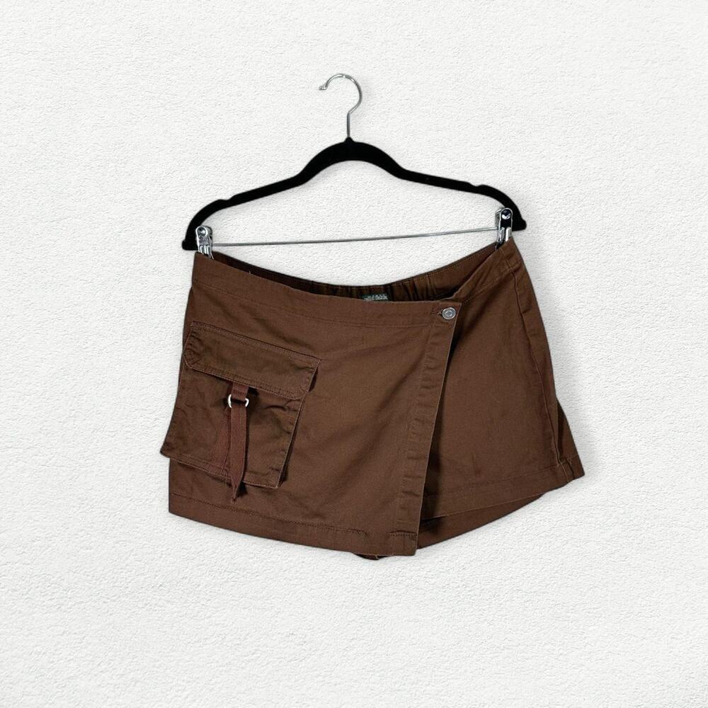 Wild Fable Mini Cargo Wrap Skort in Brown - Picture 1 of 8
